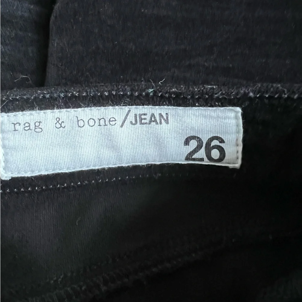 Rag & Bone Nina High Rise Ankle Skinny Black Velvet Pants Size 26